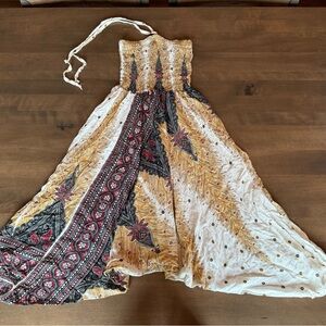 Bohemian Feather Print Harem Pants